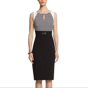 WHITE HOUSE BLACK MARKET Striped Sheath Dress